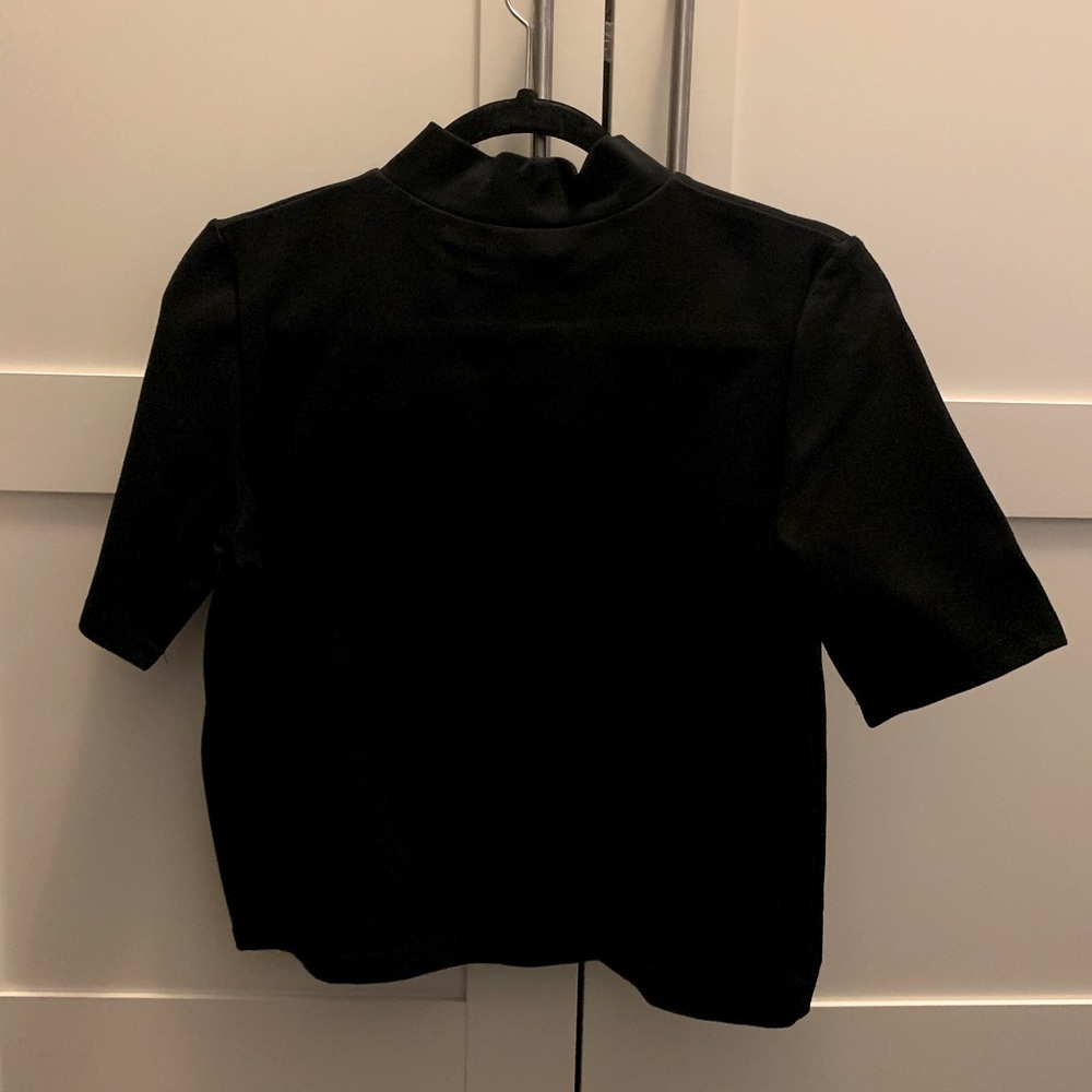 Mango Black Mock Neck Top